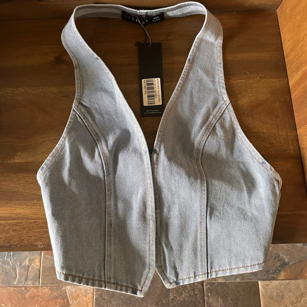 lioness Sky Blue Denim Vest
